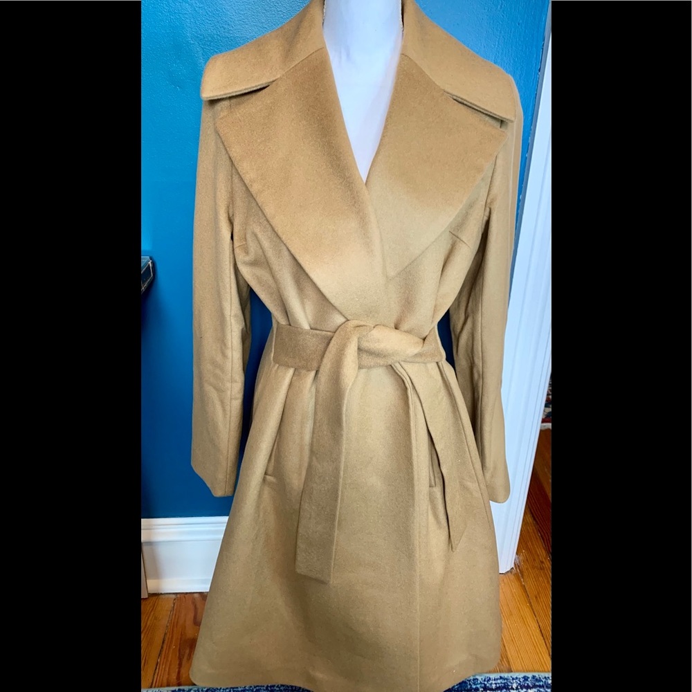 Trina Turk Classic Camel Wool Blend Coat Size 12